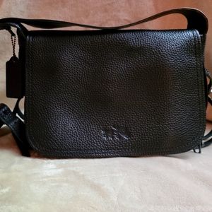 Coach black leather crosssbody bag